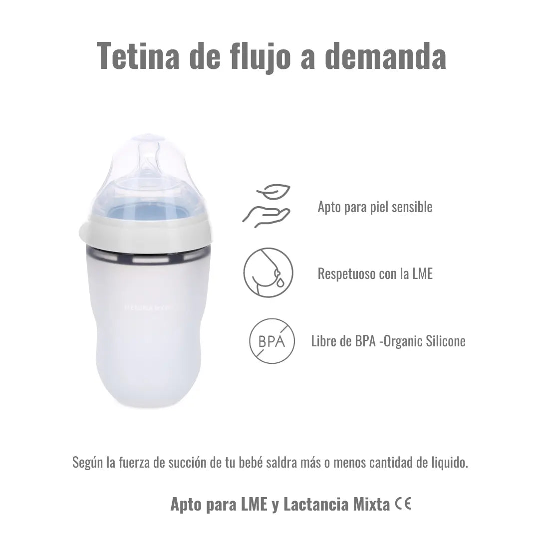 Pack Biberon Blanco flujo lento + Chupete Clásico Nenina & Co