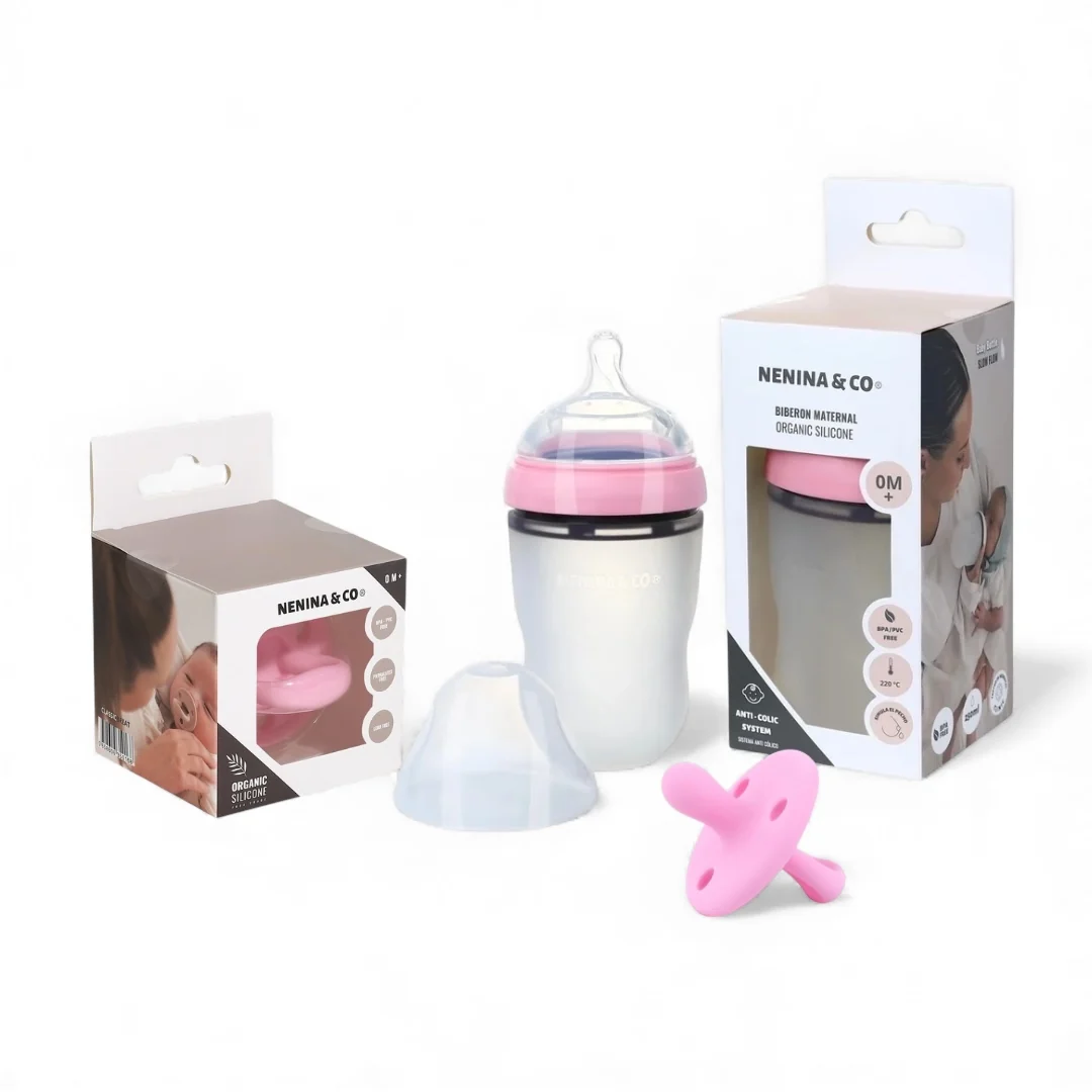 Pack Biberon Blanco flujo lento + Chupete Clásico Nenina & Co