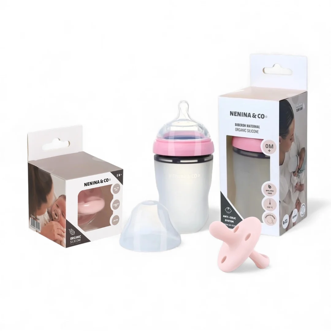 Pack Biberon Blanco flujo lento + Chupete Clásico Nenina & Co